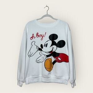EUC | Disney | Oh Boy! Mickey Mouse Sweatshirt | White | XL